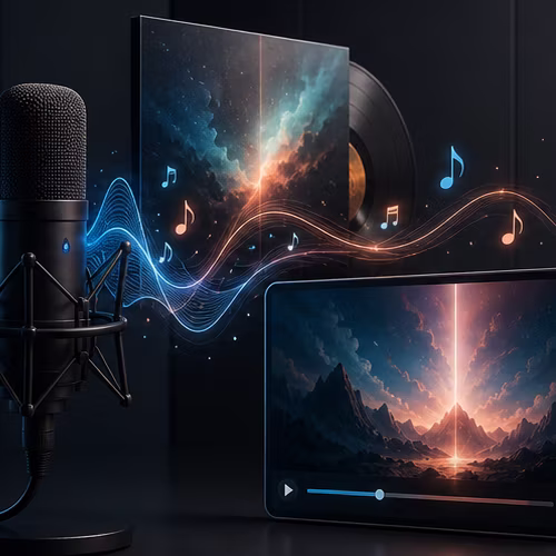 Audio track flowing into an existing video for a free online add audio to video workflow
